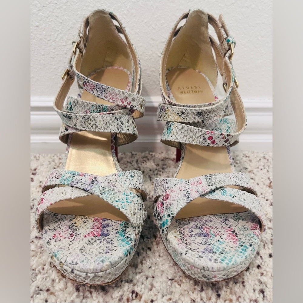 Stuart Weitzman Multicolor Snakeskin Heels
